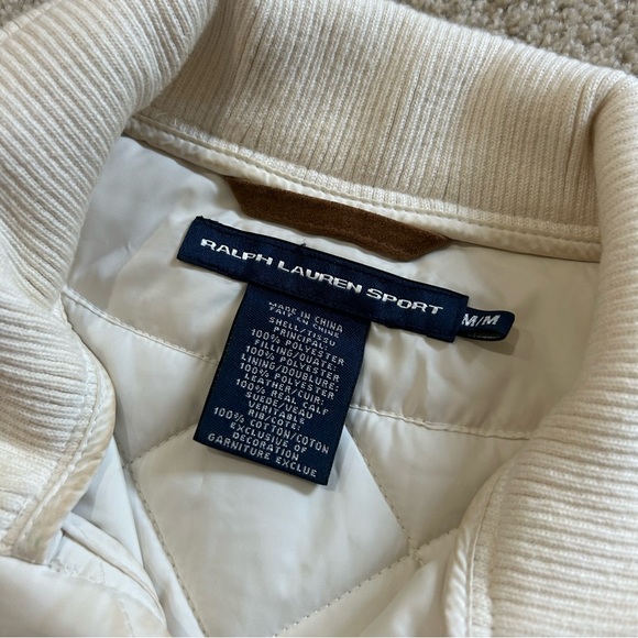 Polo Ralph Lauren Challege Equestrian Quilted Vest Sz M Crest Suede Shoulders - Picture 8 of 9